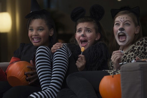Children's Halloween movie night at home