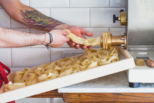 Fresh pasta dishes being made from scratch by Emilia's Crafted Pasta opening soon at 10 George Street Canary Wharf