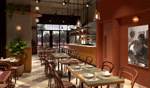 Emilia's Crafted Pasta's open plan dining and bar area at ground level of 10 George Street